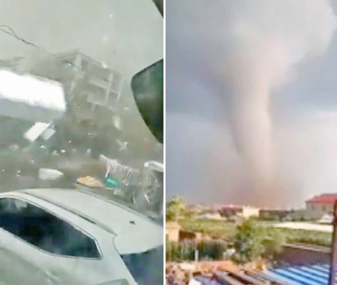 An industrial zone in the Teiexi district of Kaiyuan was the most severely hit; the tornado reportedly reaching speeds of 80 kilometres per hour.